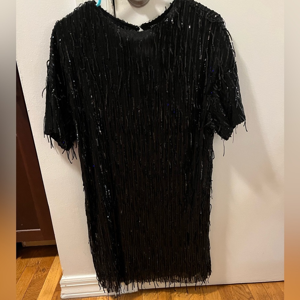 Zara Sequin T Shirt Dress